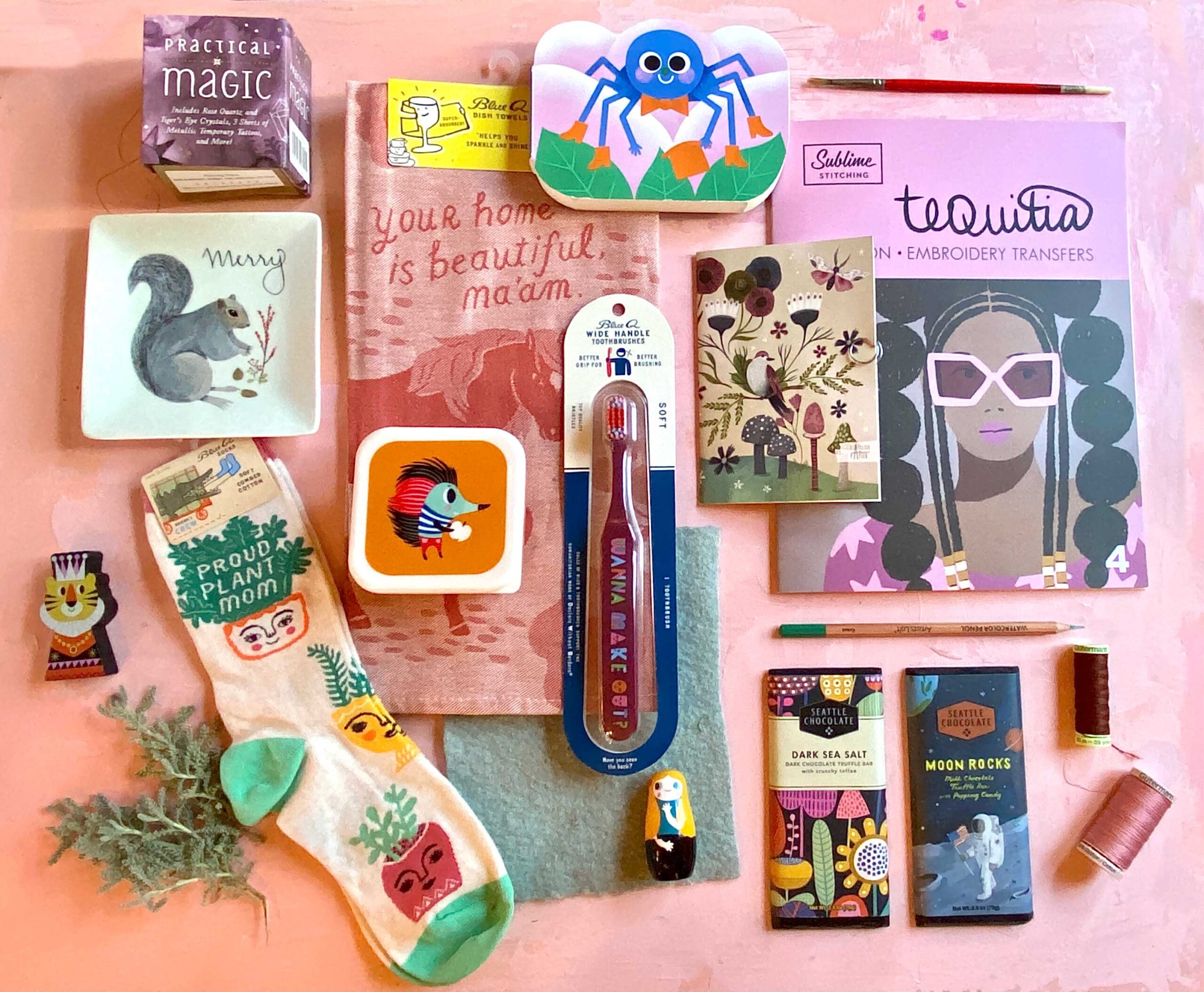 Sample of products illustrated by Lilla Rogers' artists