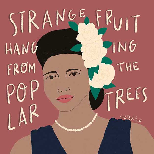 Illustration of Billie Holiday by Tequitia Andrews