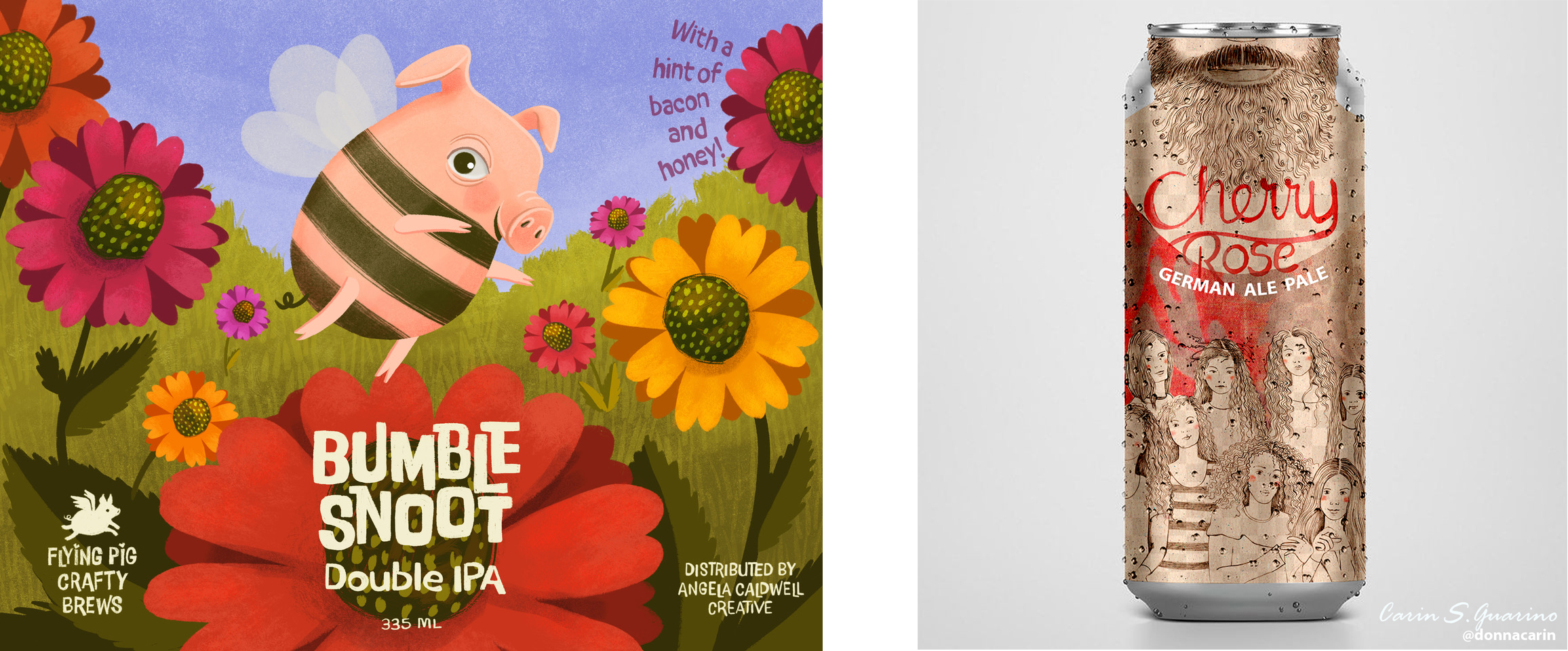 AngelaCaldwell Catrin S Guari art for IPA packaging