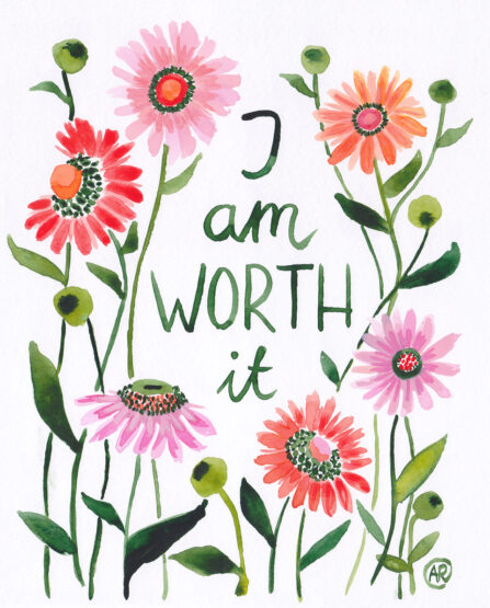 Happy Holidays! Beautiful illustrated affirmations from us to you 24 Anke Rega i am worth it Make Art That Sells Happy Holidays! Beautiful illustrated affirmations from us to you
