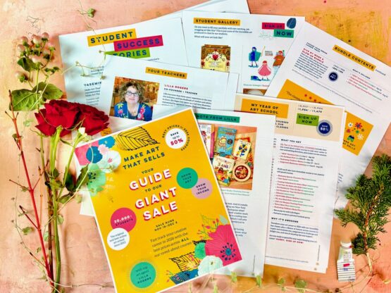 Make Art That Sells Cyber Guide with all the details of online art courses for 2026