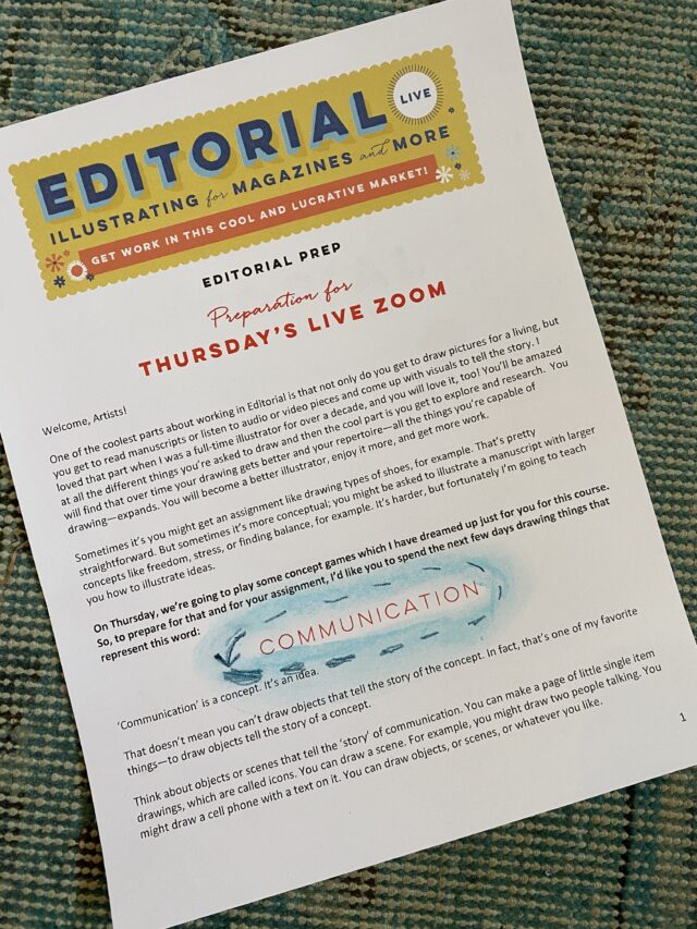 Ed2021 MondayPrep Make Art That Sells Get your fab FREE editorial illustration prompt from art agent Lilla!