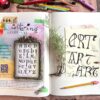 Lettering in a sketchbook