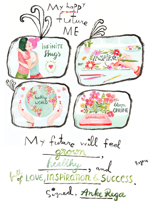 Rega PP my happy future me COLOUR Make Art That Sells Four FREE Arty Assignments to fill up your May from art agent Lilla!