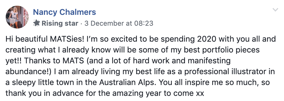 Screenshot 2019 12 11 at 15.30.18 Make Art That Sells Why do students sign up for My Year of Art School? Read their stories