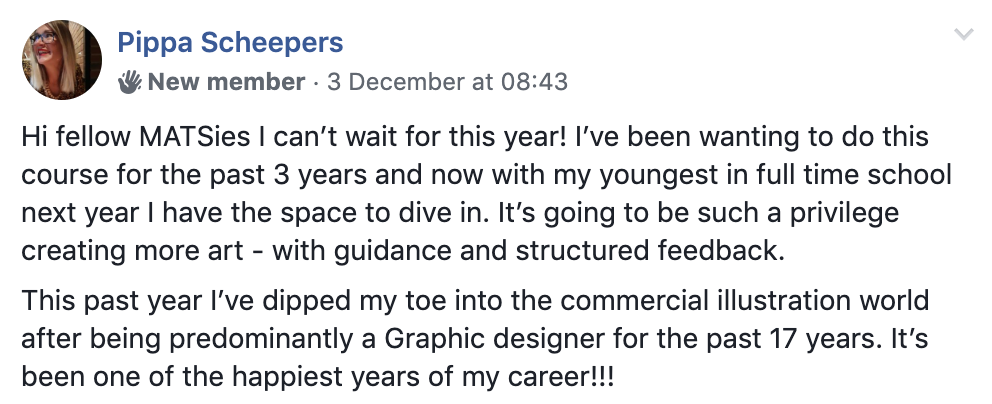 Screenshot 2019 12 11 at 15.30.46 Make Art That Sells Why do students sign up for My Year of Art School? Read their stories