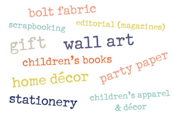 Top 10 illustration Markets, bolt fabric, scrapbooking, editorial, wall art, children's books, home decor, party paper, stationery, children's clothes and gift