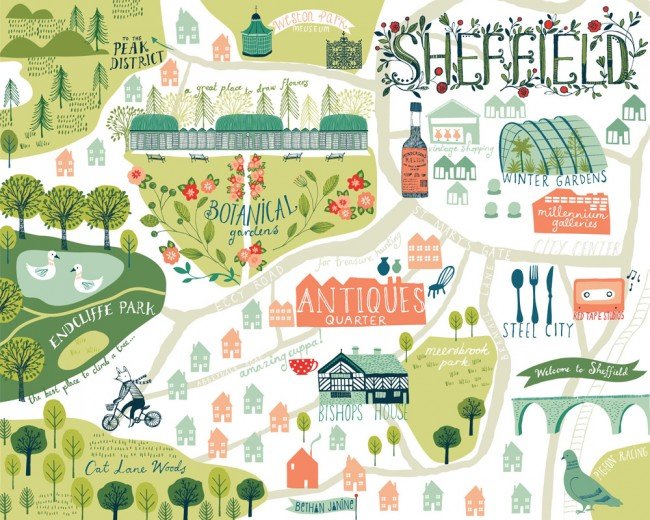Bethan Janine’s illustrated map of Sheffield - Make Art That Sells