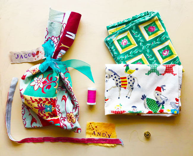 Tips from a top art agent: Lilla’s advice for the holidays 2 hand made upcycled gift bag and gift tags Make Art That Sells Tips from a top art agent: Lilla’s advice for the holidays