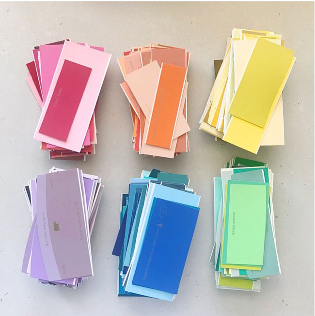 Make beautiful color palettes from ugly colors! By professional artist Mara Penny 9 marapenny paintchips2 Make Art That Sells Make beautiful color palettes from ugly colors! By professional artist Mara Penny