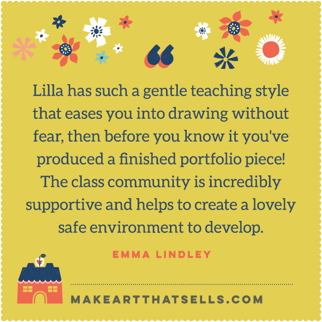 new testimonial 6EMMALINDLEY 1 Make Art That Sells Get your FREE Assignment Bootcamp #MATSprep and art supply shopping list