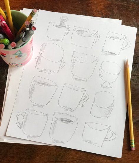 page of cups Make Art That Sells #MATSPREP DAY ONE: draw a page of CUPS!